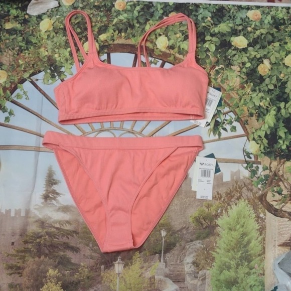 ROXY freedom coral bikini size large/XLg - Picture 1 of 4